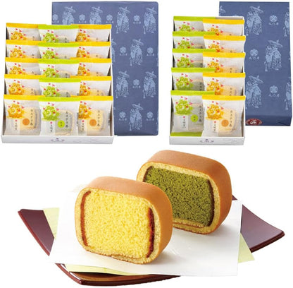 文明堂 カステラ カステラ巻 個包装 贈答用 和菓子 詰め合わせ 手提げ袋付き（15個入）