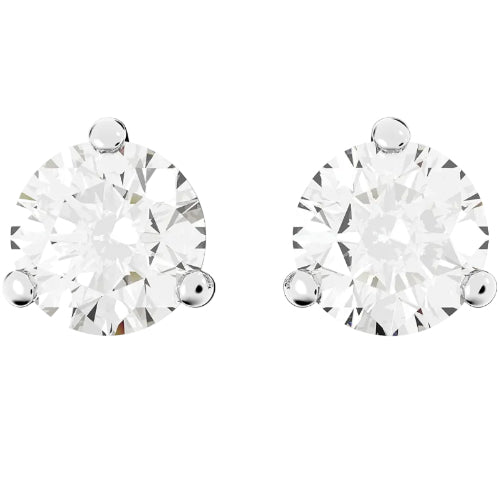 【公式】【スワロフスキー】Stilla スタッドピアス, ラウンドカット, ホワイト, ロジウム・プレーティング