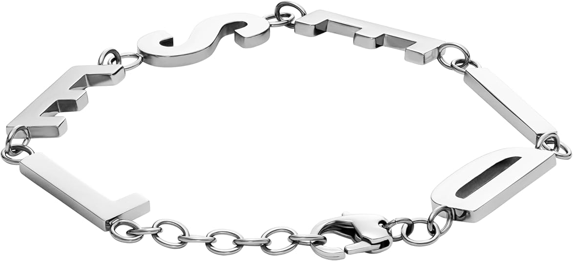 Diesel オールジェンダー ステンレススチールブレスレット, One Size, 金属, 宝石なし