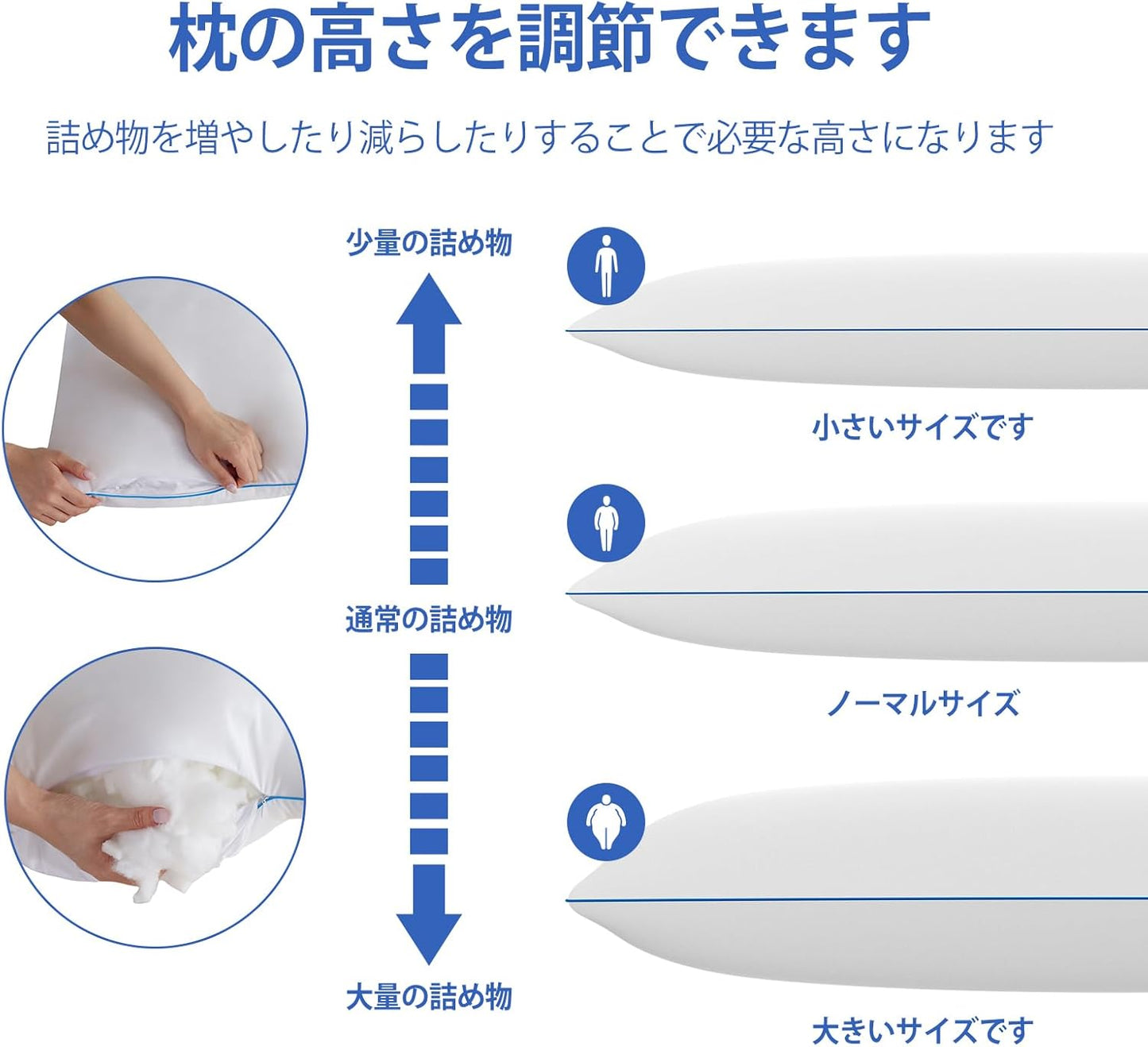 YZ HOME 抱き枕 本体 160×50cm（1個・ホワイト）