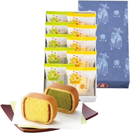 文明堂 カステラ カステラ巻 個包装 贈答用 和菓子 詰め合わせ 手提げ袋付き（15個入）