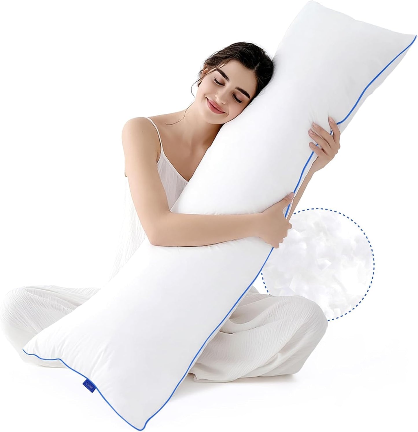 YZ HOME 抱き枕 本体 160×50cm（1個・ホワイト）