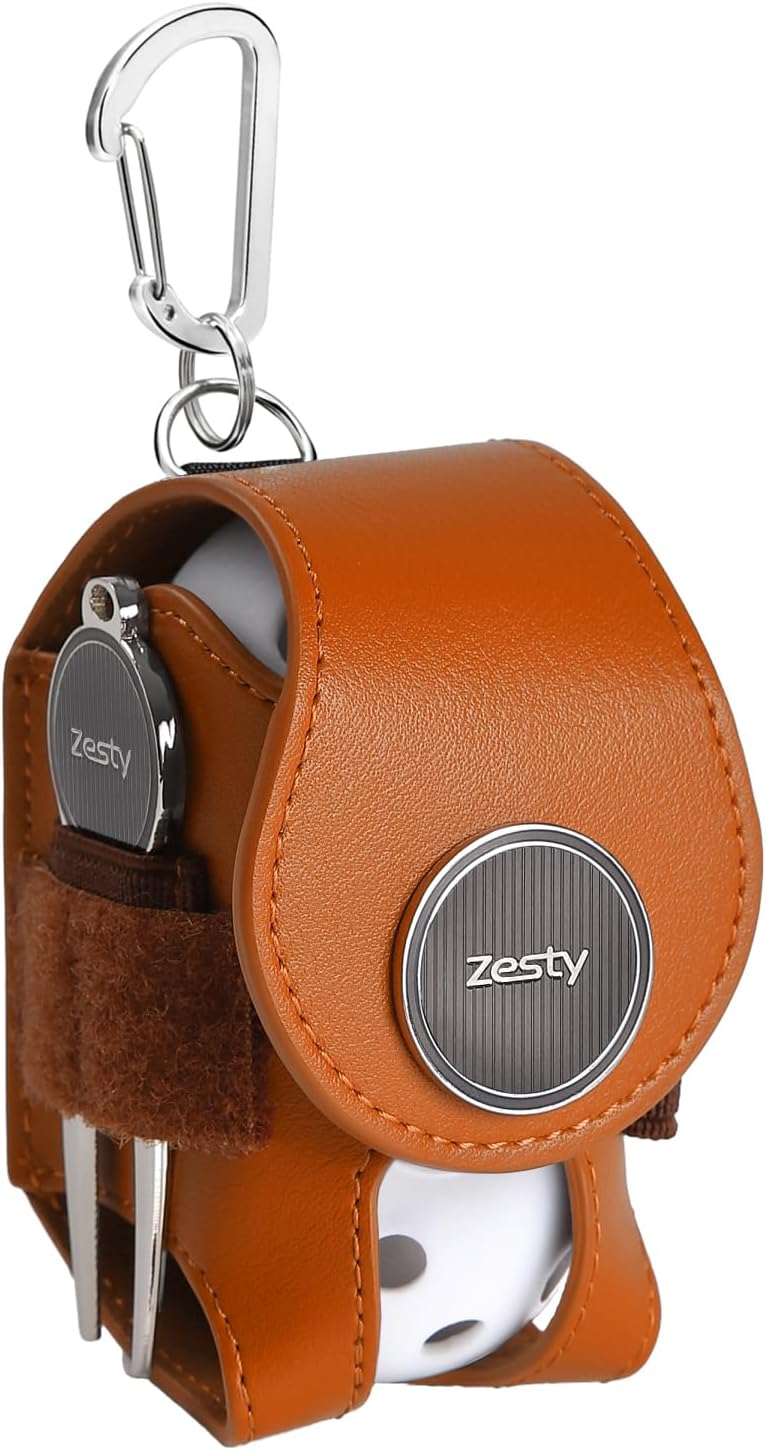 Zesty ゴルフボールケース ボールポーチ グリーンフォーク マーカー