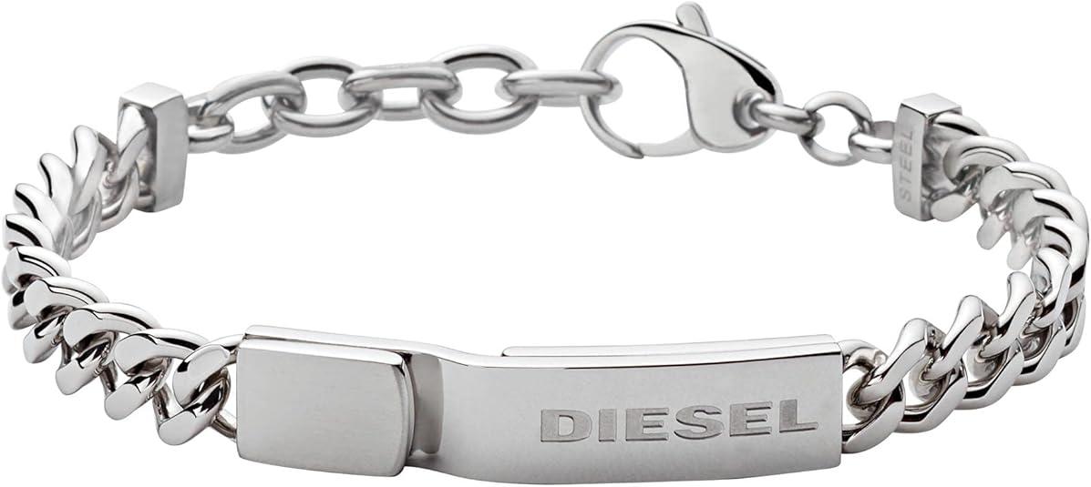 Diesel オールジェンダー ステンレススチールブレスレット, One Size, 金属, 宝石なし