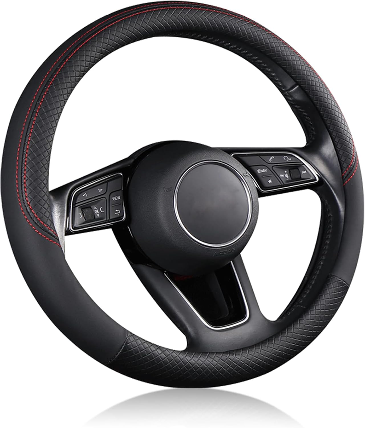 ハンドルカバー 車用 軽自動車 Sサイズ 3Dグリップ 滑り止め ステアリングカバー 汎用 37～38cm ベージュ