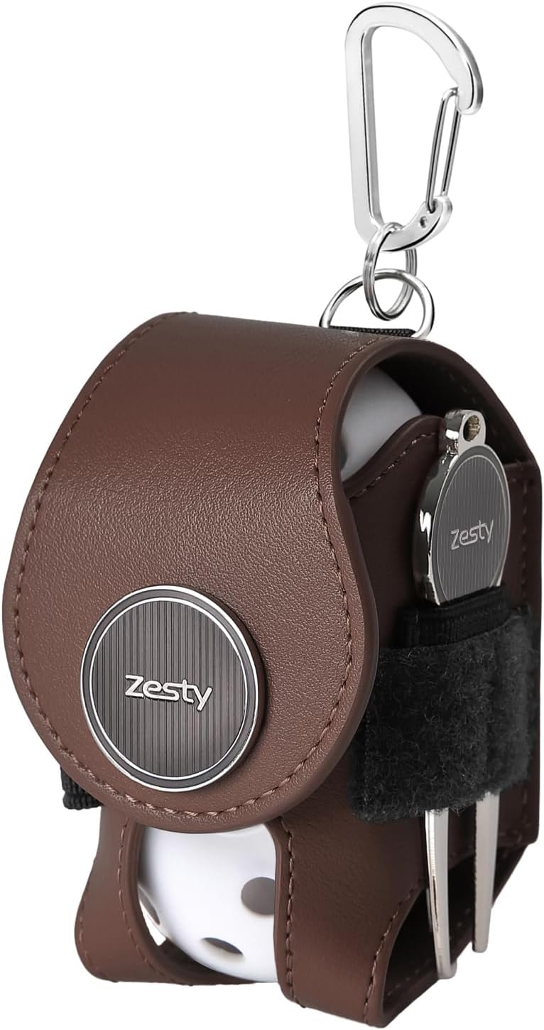 Zesty ゴルフボールケース ボールポーチ グリーンフォーク マーカー