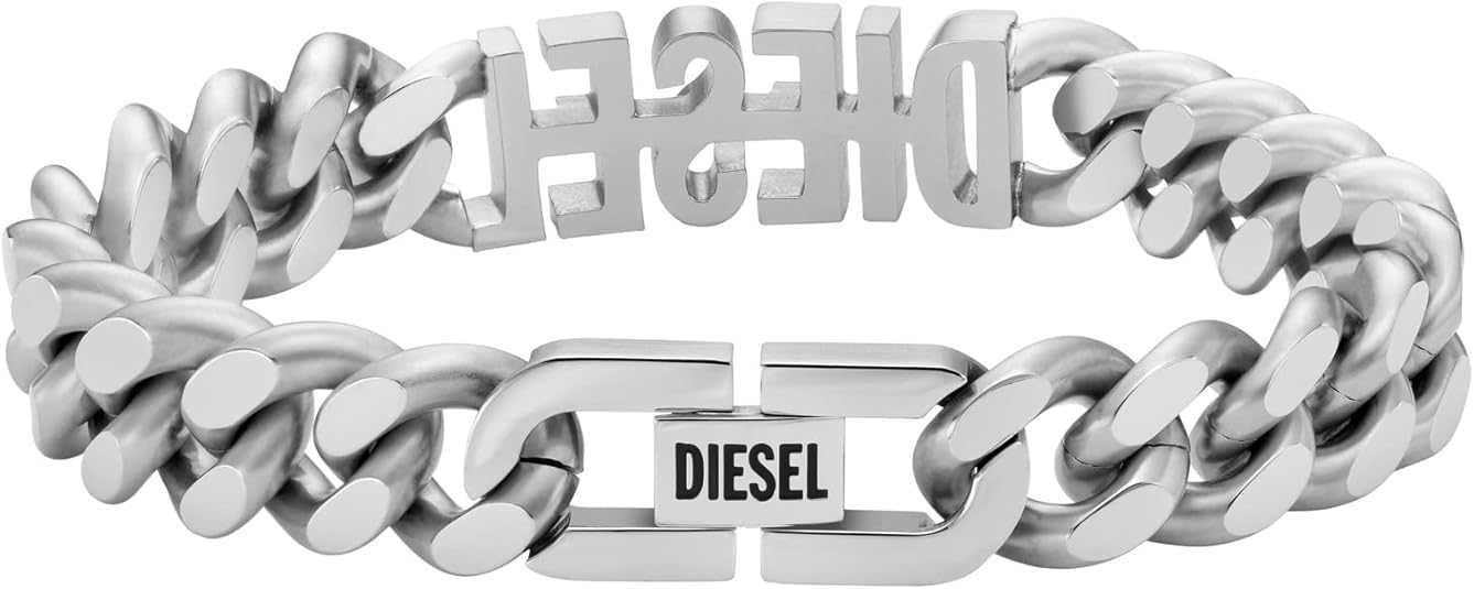 Diesel オールジェンダー ステンレススチールブレスレット, One Size, 金属, 宝石なし