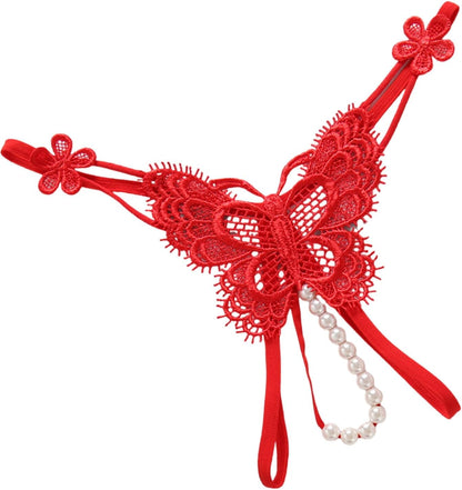 Stebcece 女性マッサージ Gストリング Tバックパンティ 真珠ビーズ Tバック