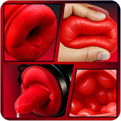 【ペロ舌フェラ特化】電動オナホ｜9舌回転×9吸引×9激振・スマホホルダー付き【男女兼用】