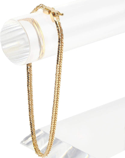 [フェアリーカレット] K18 8面トリプルキヘイブレスレット 日本製 18金 喜平 中留め