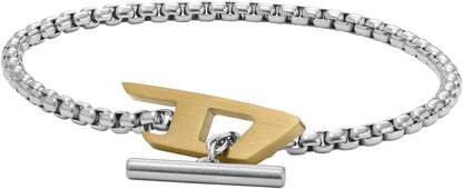 Diesel オールジェンダー ステンレススチールブレスレット, One Size, 金属, 宝石なし