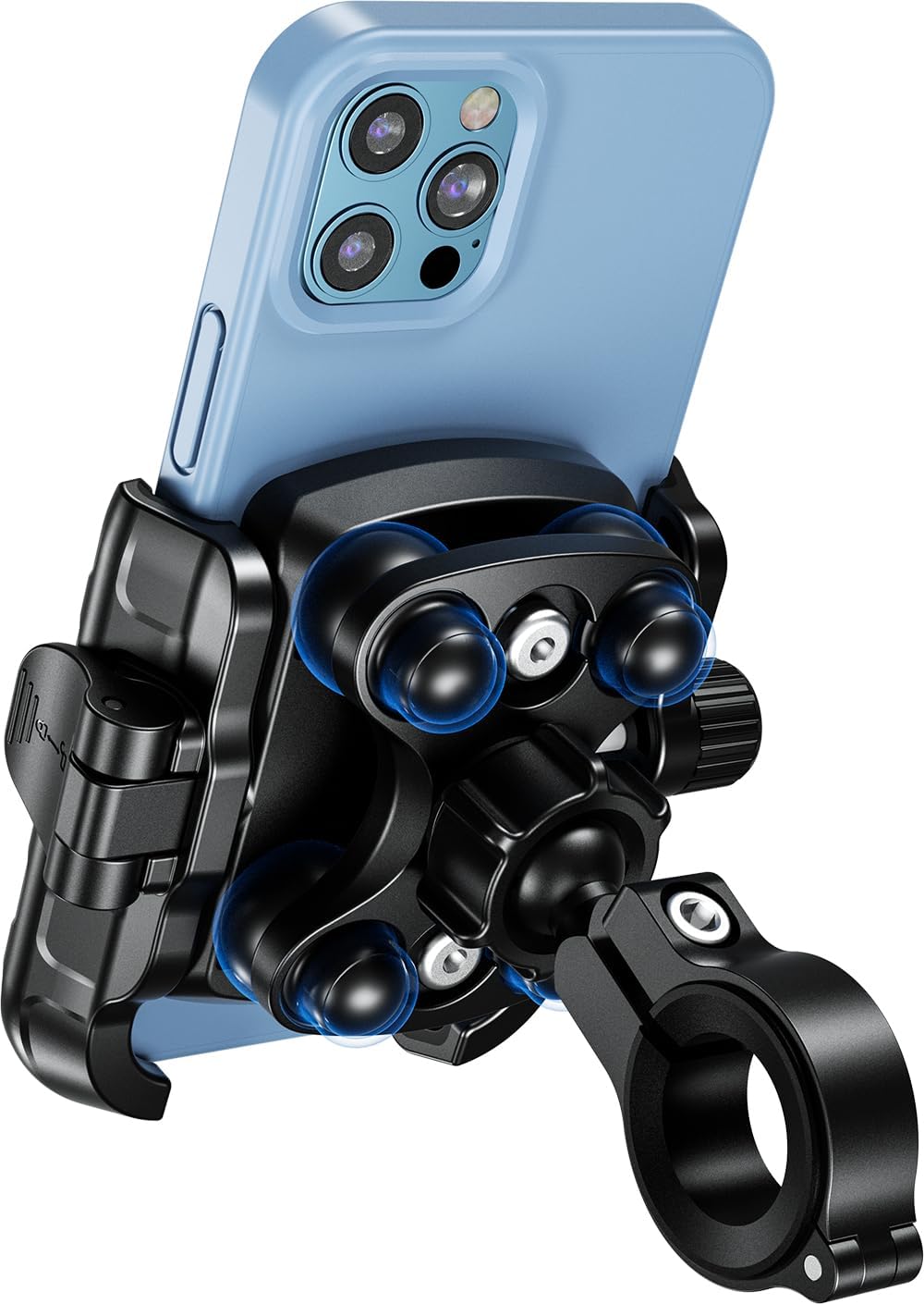 Kaedear(カエディア) バイク スマホホルダー 携帯ホルダー バイク用スマホホルダー 振動吸収 マウント 一体構造 レバー操作 クイックパワーグリップ/特許 Airマウント KDR-M8SPJ (ブラック)