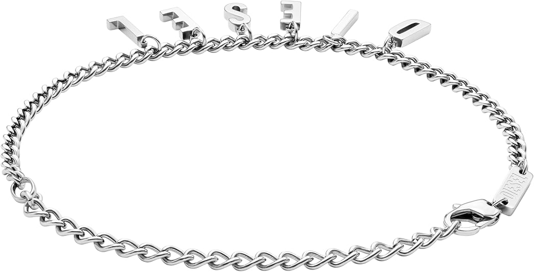 Diesel オールジェンダー ステンレススチールブレスレット, One Size, 金属, 宝石なし
