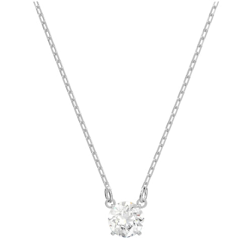 【公式】【スワロフスキー】Stilla Attract ネックレス, ラウンドカット, ホワイト, ロジウム・プレーティング