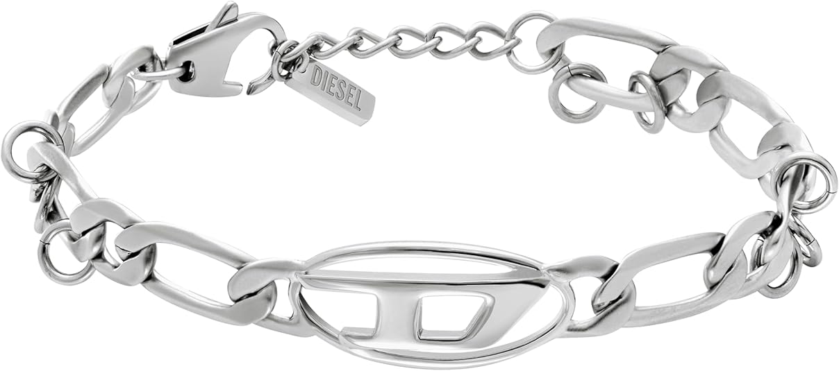 Diesel オールジェンダー ステンレススチールブレスレット, One Size, 金属, 宝石なし