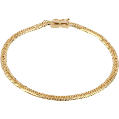 [フェアリーカレット] K18 8面トリプルキヘイブレスレット 日本製 18金 喜平 中留め