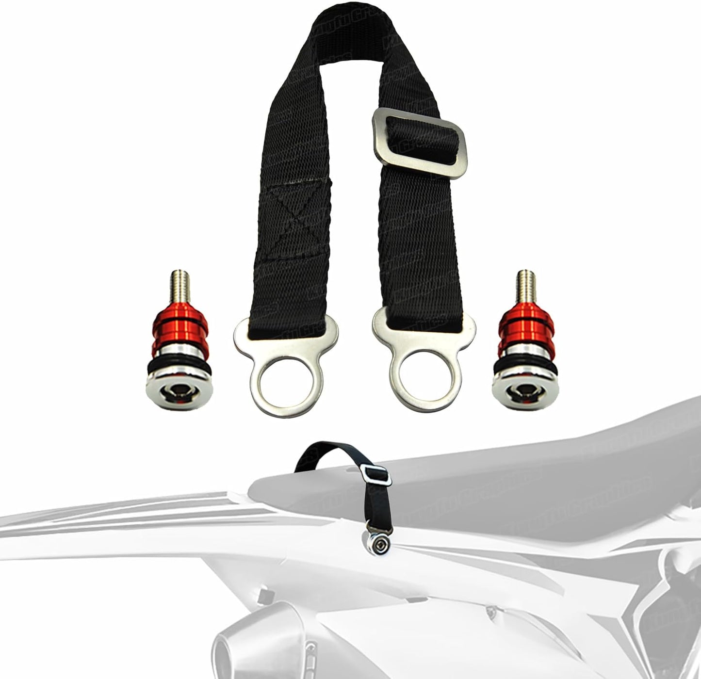 スズキ SUZUKI ホンダ HONDA オフロードバイク ダートバイク オートバイ リアレスキューストラップ プルドラッグベルト 牽引ロープ 調整可能