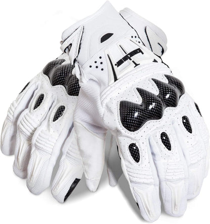 Kaedear(カエディア) バイク グローブ スマホ 対応 バイク用 ゴートスキン 本革 パンチング レザー カーボン プロテクター スマートフォン タッチパネル 対応 すべり止め 春夏秋用 耐衝撃 通気性 メンズ KDR-GL1