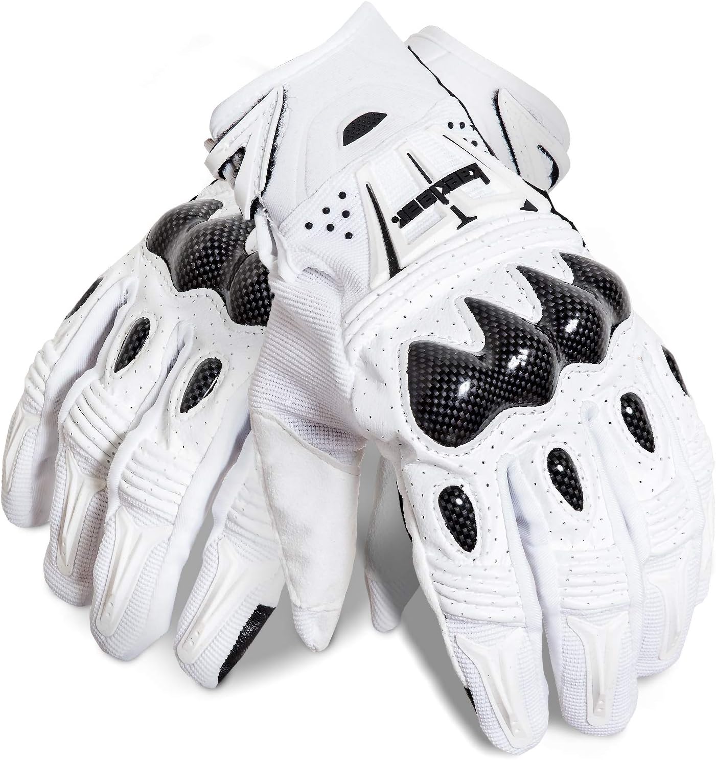 Kaedear(カエディア) バイク グローブ スマホ 対応 バイク用 ゴートスキン 本革 パンチング レザー カーボン プロテクター スマートフォン タッチパネル 対応 すべり止め 春夏秋用 耐衝撃 通気性 メンズ KDR-GL1