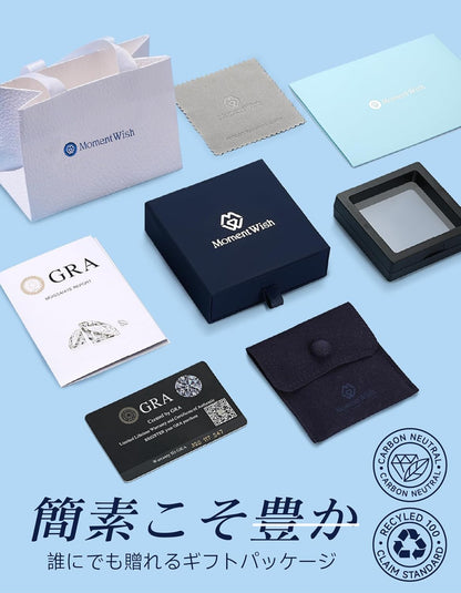 [MomentWish] ダンシングストーン ネックレス レディース 0.5-1 カラット モアサナイト ペンダント シルバーネックレス人気ブランド チェーン 誕生日 記念日 プレゼント（長40cm＋アジャスター5cm） 華奢ギフトボックス付け