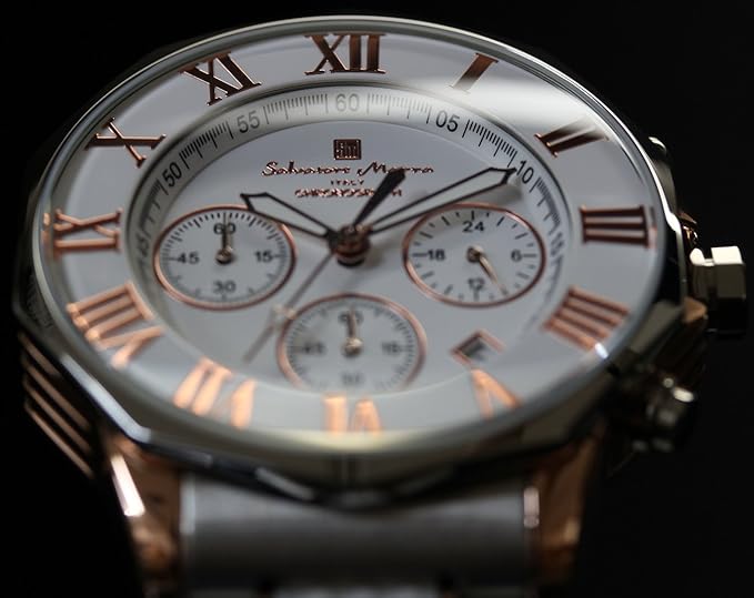 [サルバトーレマーラ] 腕時計 ウォッチ クロノグラフ 10気圧防水 ビジネス フォーマル イタリアブランド 限定モデル メンズ SM15104 (ブラック×ピンクゴールド) [並行輸入品]