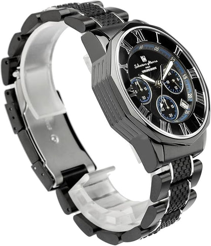 [サルバトーレマーラ] 腕時計 ウォッチ クロノグラフ 10気圧防水 ビジネス フォーマル イタリアブランド 限定モデル メンズ SM15104 (ブラック×ピンクゴールド) [並行輸入品]