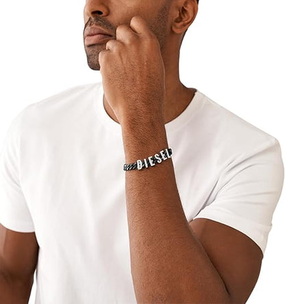 Diesel オールジェンダー ステンレススチールブレスレット, One Size, 金属, 宝石なし