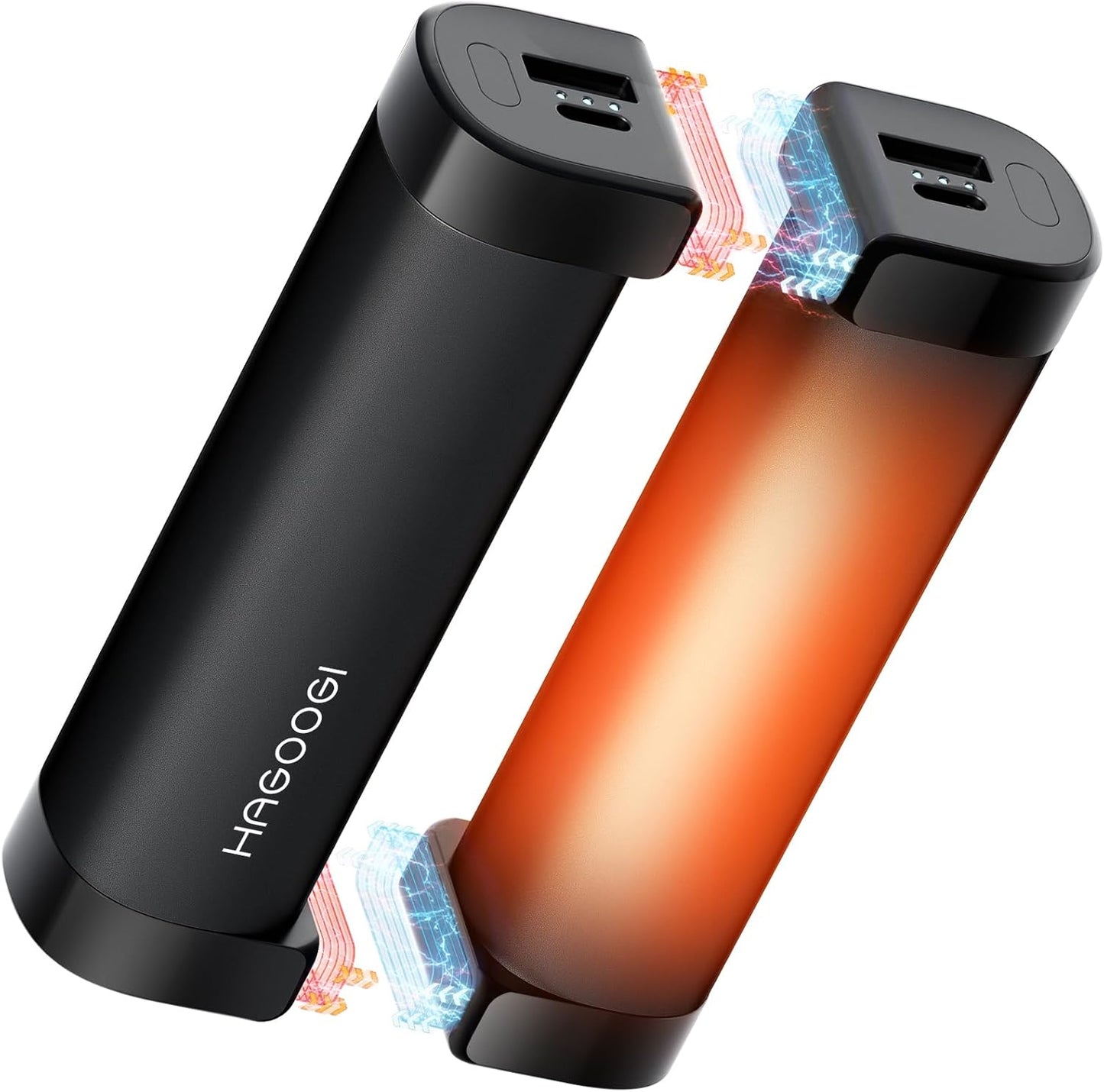 HAGOOGI (ハゴオギ) 充電式カイロ 電気カイロ クリスマス プレゼント 急速発熱 3階段温度調節 モバイルバッテリー 10000mAh大容量 ハンドウォーマー 14時間連続発熱可能 急速充電 エコ 小型 超軽量 分離式設計 持ち運びやすい 寒さ対策 アウトドア 通勤通学 贈り物 (Cute)