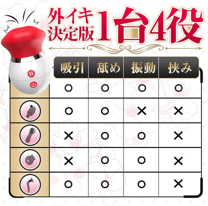 【四重刺激で即イキ】吸引×舌振動×唇開閉│強力バイブ 潮吹き 防水 ※秘密厳守で配送