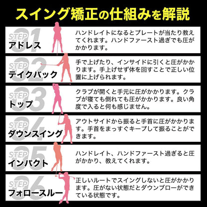 青山加織プロ監修  ゴルファボ（GOLFavo）ダウンブローマスター ゴルフ練習器具 ネイビー 手首矯正・ハンドファースト習得・ゴルフスイング練習