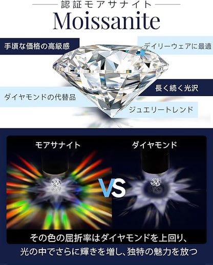 [MomentWish] ダンシングストーン ネックレス レディース 0.5-1 カラット モアサナイト ペンダント シルバーネックレス人気ブランド チェーン 誕生日 記念日 プレゼント（長40cm＋アジャスター5cm） 華奢ギフトボックス付け