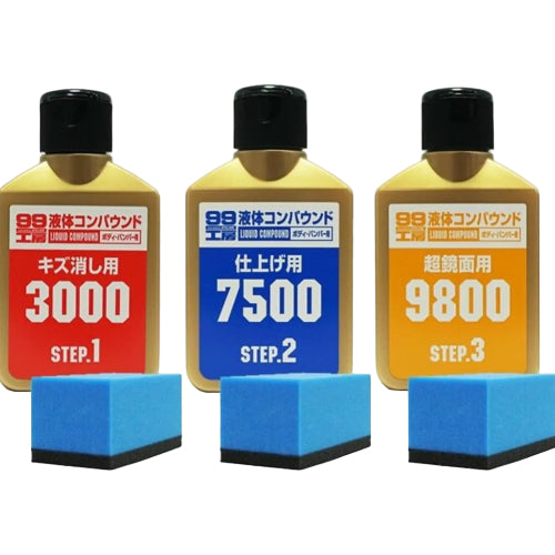 ソフト99(SOFT99) 99工房 補修用品 ECO 液体コンパウンドトライアルセット 環境へ配慮した紙製パッケージ採用 塗装面のキズ消し 仕上げ 鏡面仕上げ用 専用スポンジ 79200