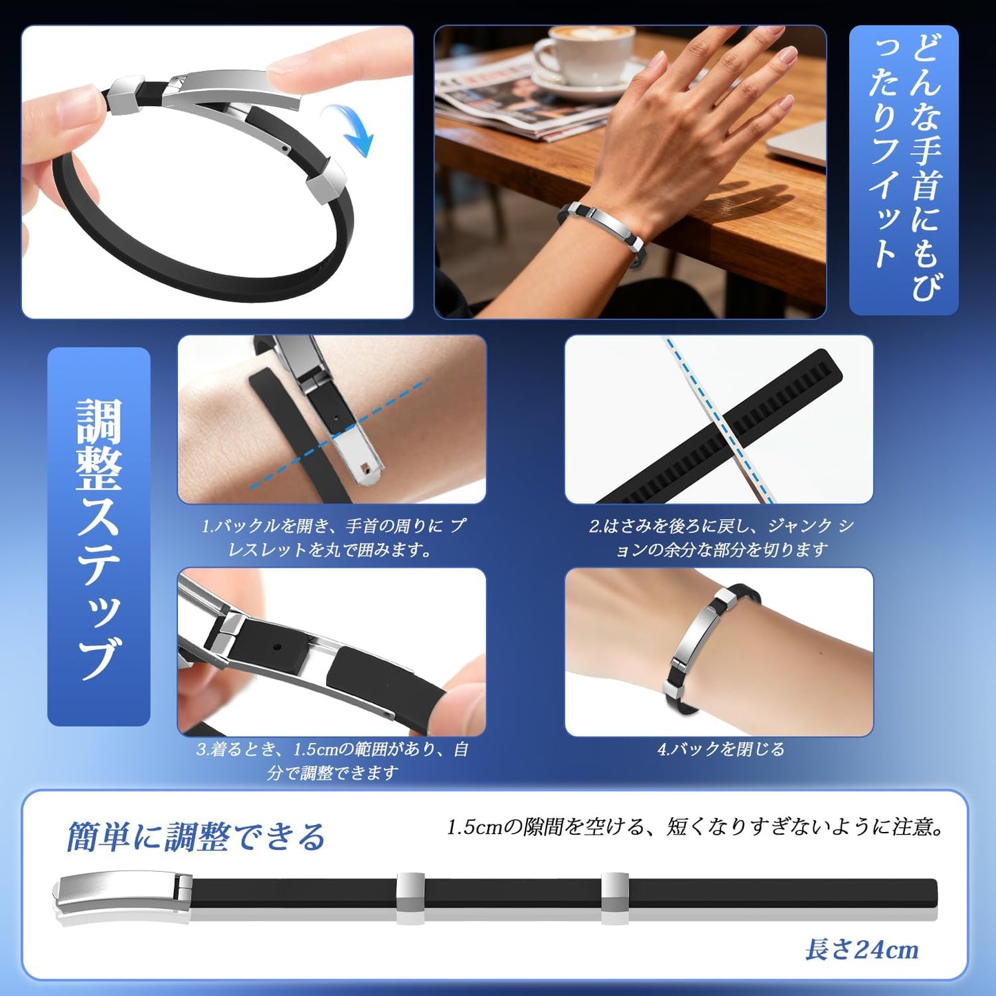 [Oldstar] 静電気除去 ブレスレット レディース 2025年【2粒強化モデル ゲルマニウム】 シリコン ブレスレット 静電気防止グッズ 静電気軽減 磁気 スポーツ サイズ調整可能 防水 軽量 秋冬乾燥季節対応