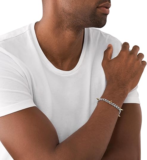 Diesel オールジェンダー ステンレススチールブレスレット, One Size, 金属, 宝石なし