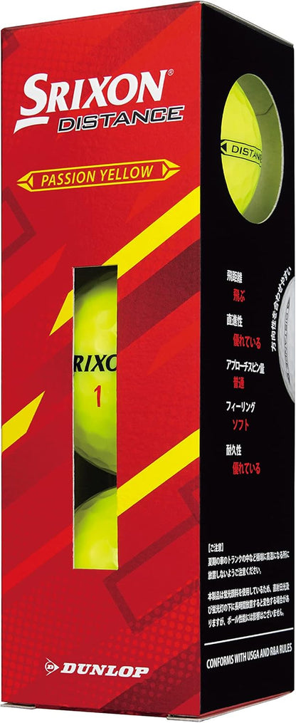 DUNLOP(ダンロップ) ゴルフボール SRIXON DISTANCE9 2022年モデル 1ダース(12個入り) ホワイト/パッションイエロー