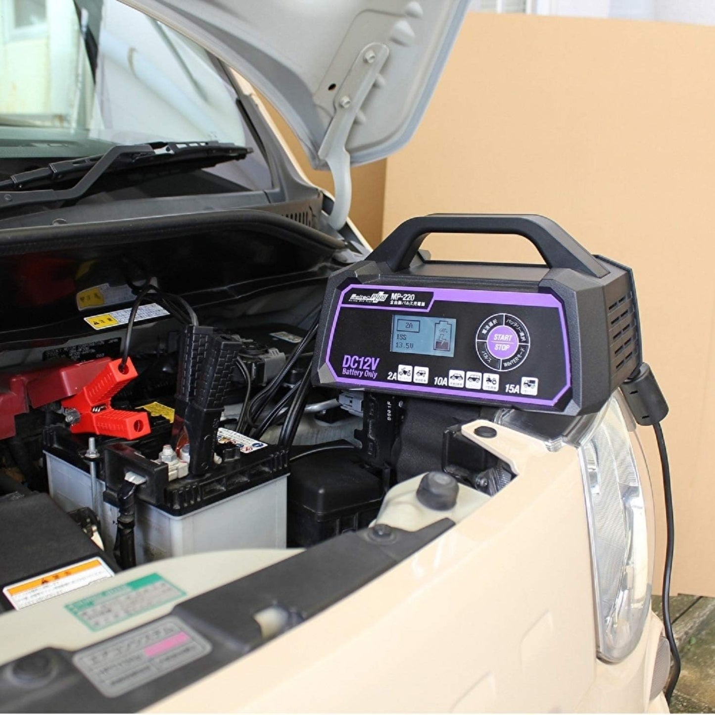 メルテック(meltec) 全自動パルスバッテリー充電器 (ファミリーバイク/オートバイ) 12V専用 MeltecPlus 定格0.75A バッテリー診断機能付 維持充電(トリクル充電)方式 長期保証3年 MP-200