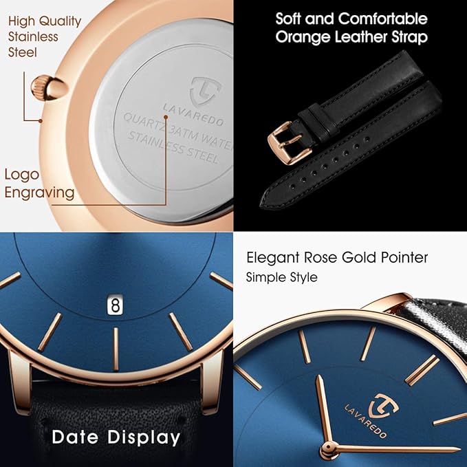 [BEN NEVIS] 腕時計 メンズ シンプル おしゃれ 薄型 カジュアル 日付表示 防水 アナログ クォーツ時計 メッシュ バンド ブラック