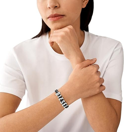 Diesel オールジェンダー ステンレススチールブレスレット, One Size, 金属, 宝石なし