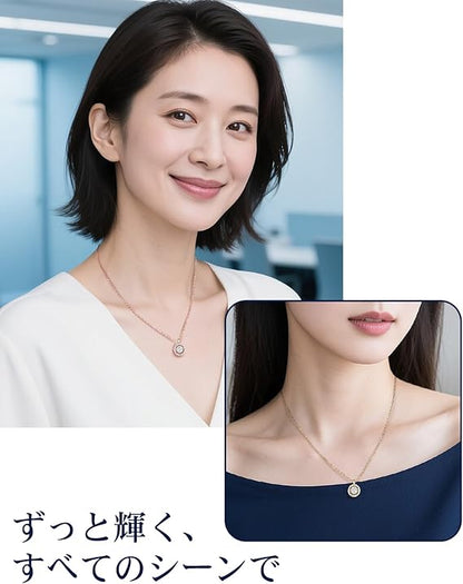 [MomentWish] ダンシングストーン ネックレス レディース 0.5-1 カラット モアサナイト ペンダント シルバーネックレス人気ブランド チェーン 誕生日 記念日 プレゼント（長40cm＋アジャスター5cm） 華奢ギフトボックス付け