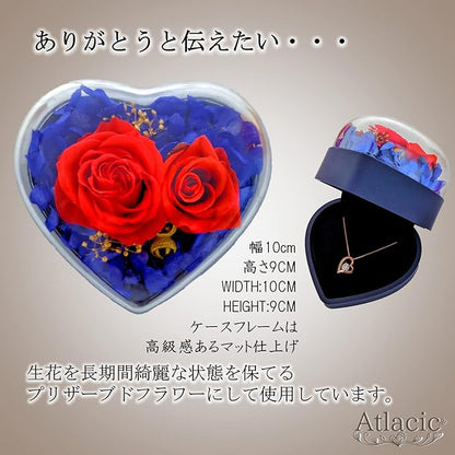 [Atlacic] ネックレス レディース 最高級 ジルコニア 刻印有り プレゼント ギフト セット オープンハート クリスマス 誕生日 プレゼント