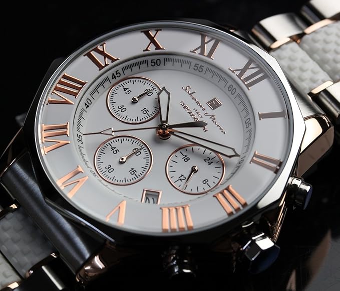 [サルバトーレマーラ] 腕時計 ウォッチ クロノグラフ 10気圧防水 ビジネス フォーマル イタリアブランド 限定モデル メンズ SM15104 (ブラック×ピンクゴールド) [並行輸入品]