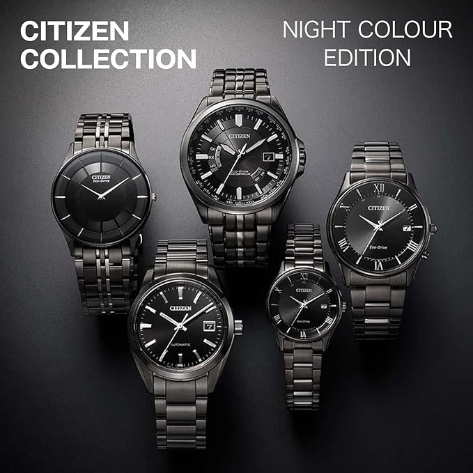[CITIZEN] 腕時計 CITIZEN COLLECTION (電波時計/防水/薄型) AS1064-53E 光発電エコ・ドライブ NIGHT COLOUR EDITION サファイアガラス メンズ ビジネス アナログ シンプル 日付 秒針ブラック 黒 電波ソーラー