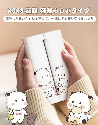 HAGOOGI (ハゴオギ) 充電式カイロ 電気カイロ クリスマス プレゼント 急速発熱 3階段温度調節 モバイルバッテリー 10000mAh大容量 ハンドウォーマー 14時間連続発熱可能 急速充電 エコ 小型 超軽量 分離式設計 持ち運びやすい 寒さ対策 アウトドア 通勤通学 贈り物 (Cute)