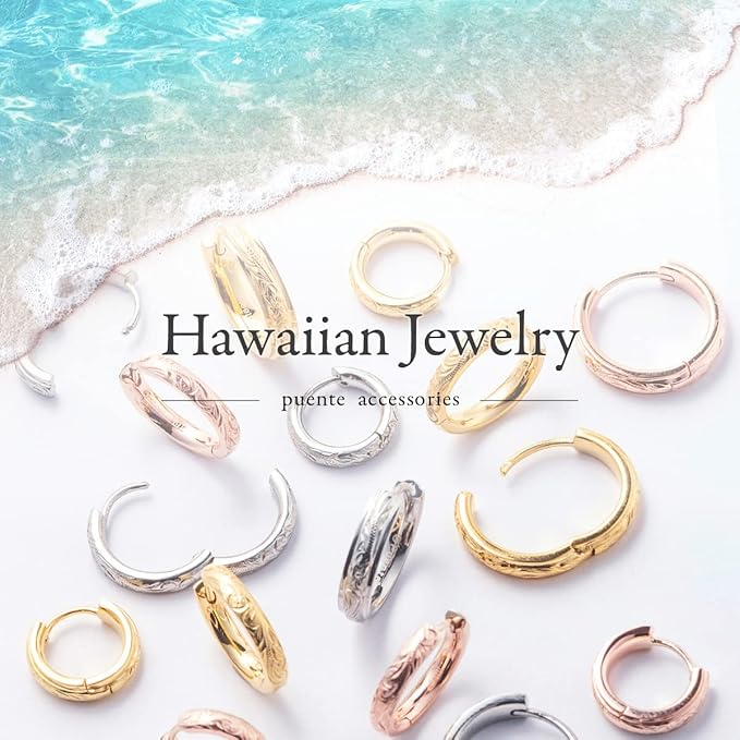 [Puente] フープピアス ハワイアンジュエリー メンズ レディース つけっぱなし 錆びない ピアス リングピアス リング フープ サージカルステンレス ステンレス 金属アレルギー対応