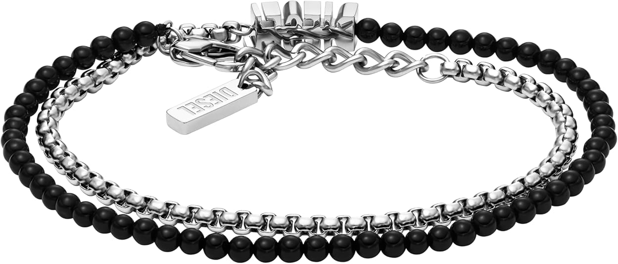 Diesel オールジェンダー ステンレススチールブレスレット, One Size, 金属, 宝石なし