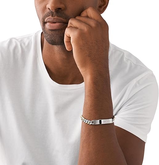 Diesel オールジェンダー ステンレススチールブレスレット, One Size, 金属, 宝石なし