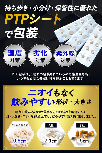【医師監修】 VIAGROW 亜鉛 シトルリン アルギニン マカ クラチャイダム 6種の特許成分37種の厳選成分配合 男性用 サプリメント 国内製造 (1個)