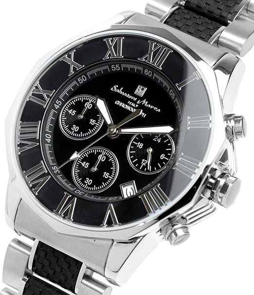 [サルバトーレマーラ] 腕時計 ウォッチ クロノグラフ 10気圧防水 ビジネス フォーマル イタリアブランド 限定モデル メンズ SM15104 (ブラック×ピンクゴールド) [並行輸入品]