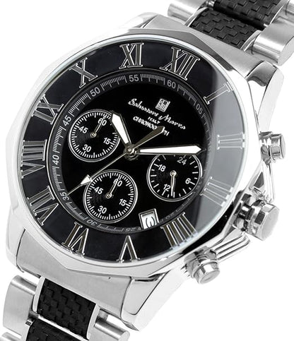 [サルバトーレマーラ] 腕時計 ウォッチ クロノグラフ 10気圧防水 ビジネス フォーマル イタリアブランド 限定モデル メンズ SM15104 (ブラック×ピンクゴールド) [並行輸入品]