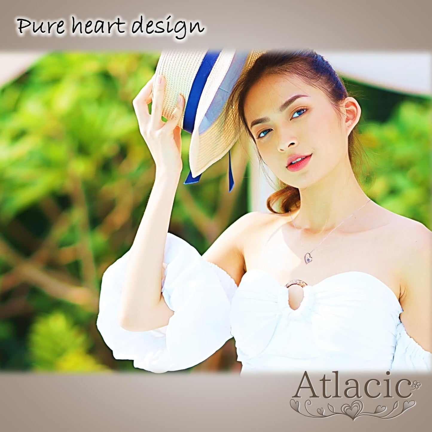 [Atlacic] ネックレス レディース 最高級 ジルコニア 刻印有り プレゼント ギフト セット オープンハート クリスマス 誕生日 プレゼント